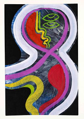 Signed "Asi," unidentified artist circa 1970, estate collection of 40 gouaches on sturdy paper 