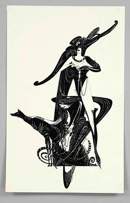 Nina Volkova (*1959), 16 drawings by the Russian illustrator, collection of 16 ink drawings 