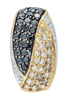 Brilliant-cut pendant GG/WG 375/000 with 23 brilliant-cut diamonds, total 0.46 ct, tinted/VS-SI 