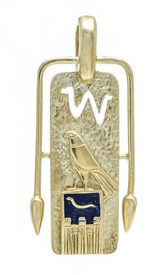 Tablet-shaped protective amulet pendant GG 333/000 partially matte-finished, with Egyptian 