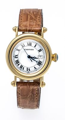 Cartier Diabolo Unisex Quartz Watch, 750/000GG, Ref. 1420D circa 1998, round polished case 
