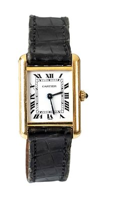 Cartier Tank Vermeil, 750/000 GG, Ref. 10931 circa 1992, ladies’ quartz watch, polished case 