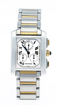 Cartier Tank Francaise, steel / 750/000GG, with link bracelet, Ref. 2303 circa 1997 