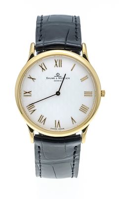 Baume & Mercier Classima, men’s quartz watch, extremely flat, 750/000GG, polished case with 
