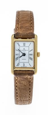 Baume & Mercier Tank, ladies’ quartz watch, 750/000 GG, Ref. 18452 circa 1980, polished case 