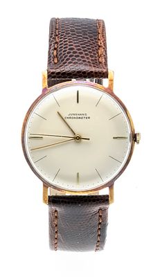 Junghans Chronometer, 585/000 GG, Ref. 61444 circa 1965, polished case, screw-down case back 