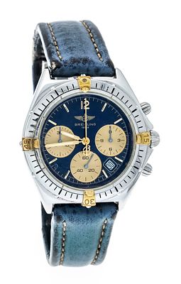 Breitling Jetstream, unisex chronograph, steel/gold, Ref. B 55048 circa 1985, polished steel 