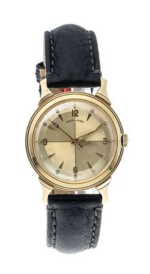 Hamilton men’s watch, 585/000 GG, manual winding, Ref. S806.846 circa 1955, polished gold case 