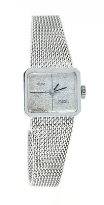 Condor ladies’ wristwatch with Milanese bracelet, 585/000 WG, circa 1970, polished and 
