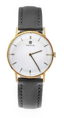 Revue men’s watch, 585/000 GG, manual winding, Ref. 175657 circa 1965, polished case with 