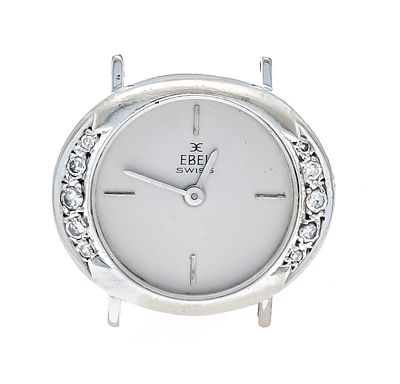 Ebel ladies' wristwatch, 585/000 WG, circa 1960, side diamond setting in prong setting, total 