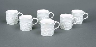 Six handled mugs, Meissen, late 20th century, first-grade quality, new version of the famous 