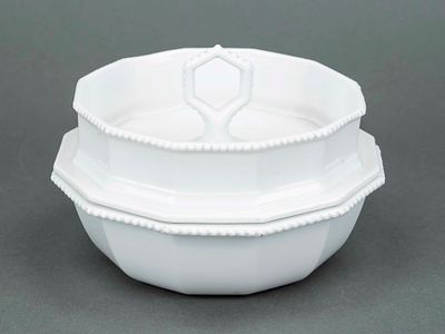Ice bucket, 2-piece set, Nymphenburg, 20th century, “Perl” form, designed by Dominikus Auliczek 