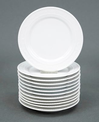12 bread plates, KPM Berlin, 1962–2000, first and second choice, Kurland form, designed for the 