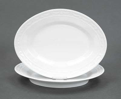 2 oval plates, KPM Berlin, 1962–92, second choice, Kurland form, design for the last Duke of 