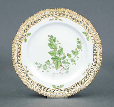 Plate, Royal Copenhagen, Denmark, 2nd half of the 20th century, from the Flora Danica service 