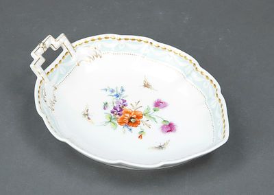 Leaf bowl, KPM Berlin, mark 1962 to 1992, 1st quality, Red Imperial Apple mark, 1st quality 
