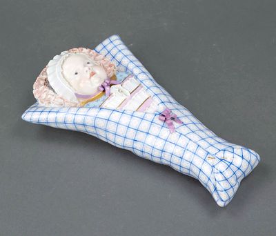 Christ Child in a pin cushion, Meissen, Knaufschwerter mark 1850–1924, first-grade, designed by 
