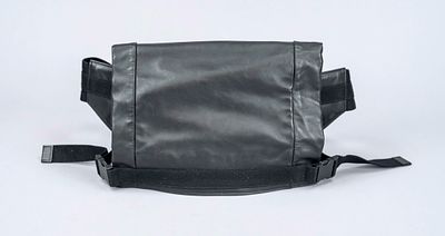 Bottega Veneta, belt bag, fine black calfskin, partially perforated and quilted, blackened 