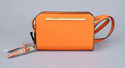 Steve Madden, Bkarlee Double Zip Crossbody Bag with Wallet, orange textured faux leather 