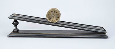 Run-down clock, rolling clock, late 18th century, driven by rolling the clock case down, round 
