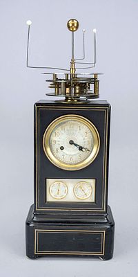 Astronomical clock with tellurium, 1st half of the 19th century, movement marked illegibly 