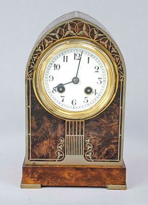 Erhard & S&ouml;hne of Schw&auml;bisch Gm&uuml;nd, founded 1844, Art Nouveau table clock circa 1910 with brass 