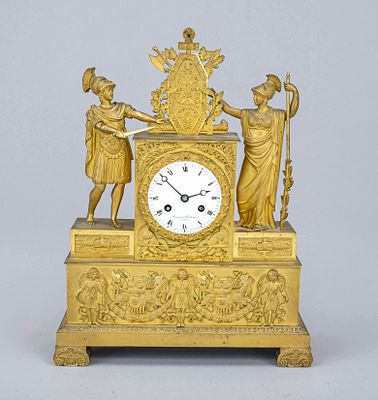 Empire-style figure pendulum clock, France, 1st half of the 19th century, marked “Preuvost 