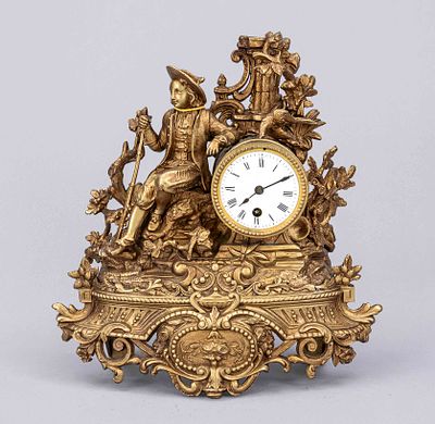 Historicism - Figurative pendulum clock, France, second half of the 19th century, hunter in 