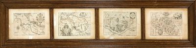 Four historical maps with views of Bremen and the surrounding area from the so-called Dilich 