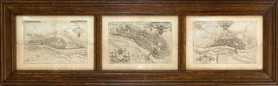 Three historical maps with views of Bremen and the surrounding area from the so-called Dilich 