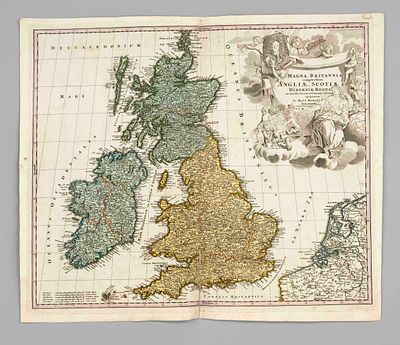 Historical map of Great Britain -- ''Magna Britannia complectens Angliae, Scotiae et 