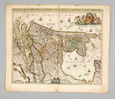 Historical map of the Netherlands -- ''Comitatus Hollandiae tabula pluribus locis recens 