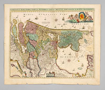 Historical map of the Netherlands -- ''Comitatus Hollandiae tabula pluribus locis recens 