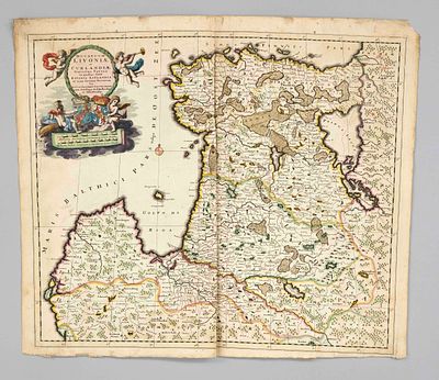 Historical map of the Baltic region -- ''Ducatuum Livoniae et Curlandiae novissima tabula in 