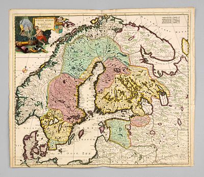 Historical map of Scandinavia -- ''Acuratissima Regnorum Sueciae, Daniae et Norvegiae 