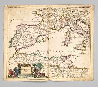 Historical map of the western Mediterranean region -- ''Accuratissima occidentalioris 