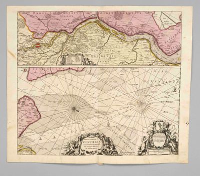 Historical map of the course of the Weser and the Weser estuary -- ''Nobilis Saxoniae fl. 