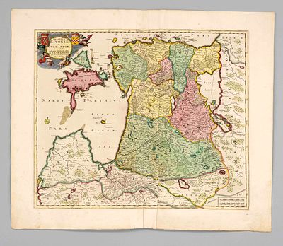 Historical map of the Baltic region -- ''Ducatuum Livoniae et Curlandia nova Tabula ...'' 