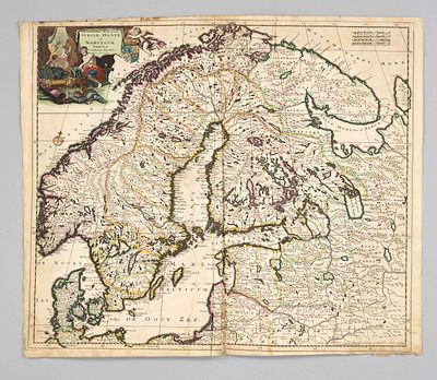 Historical map of Scandinavia -- ''Acuratissima Regnorum Sueciae, Daniae et Norvegiae 