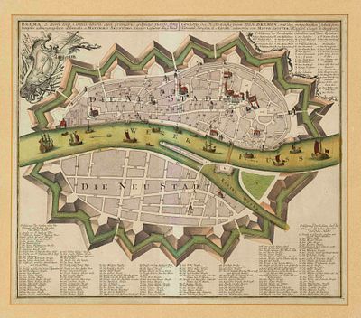 Historical map of Bremen -- ''Grundri&szlig; des H.R. Reichsfreyen Stadt Bremen...'', partially 