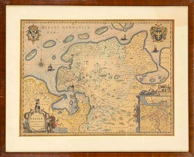 Historical map of East Frisia -- “Typus Frisiae Orientalis Auctore Ubbone Emmio,” partially 