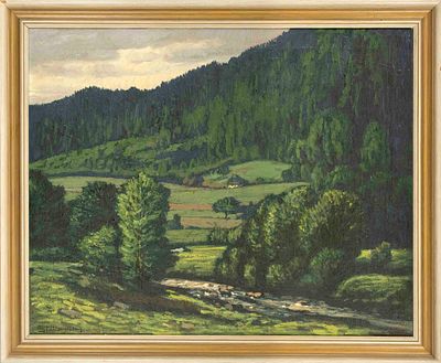 Max Hallensleben (1884–1927), representative of the D&uuml;sseldorf School of Painting, low mountain 