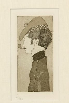Heinrich Vogeler (1872–1942), “Self-Portrait (Caricature),” etching and aquatint on copperplate 