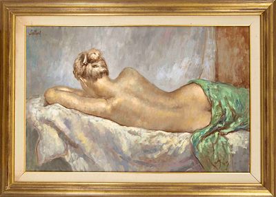 Llu&iuml;sa Sallent (*1934), contemporary Spanish artist, based in Barcelona, female nude from the 