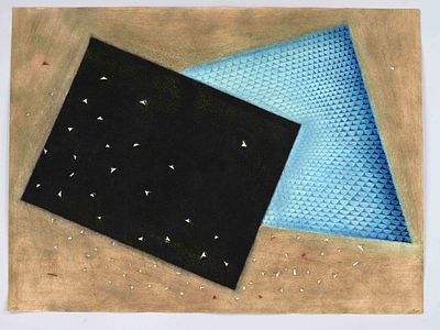 Arthur Luiz Piza (1928–2017), prominent Brazilian artist, “Modefication t&eacute;m&eacute;raire,” 1989, very 