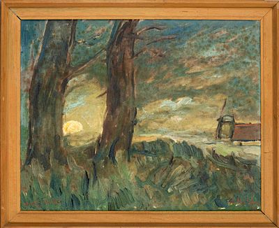 G&uuml;nther Heitmann (*1924), Impressionist landscape, oil on canvas, signed lower right, stained 