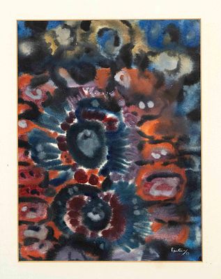 Signed Epstein, artist circa 1960, floral composition, watercolor on paper, signed and dated 