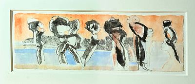 Gerhard Altenbourg (1926–1989), German painter, graphic artist, and poet, Figures Ballad, mixed 