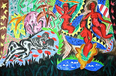 Stefan Szczesny (*1951), German painter and graphic artist of the 'Young Wild Ones', Jungle 